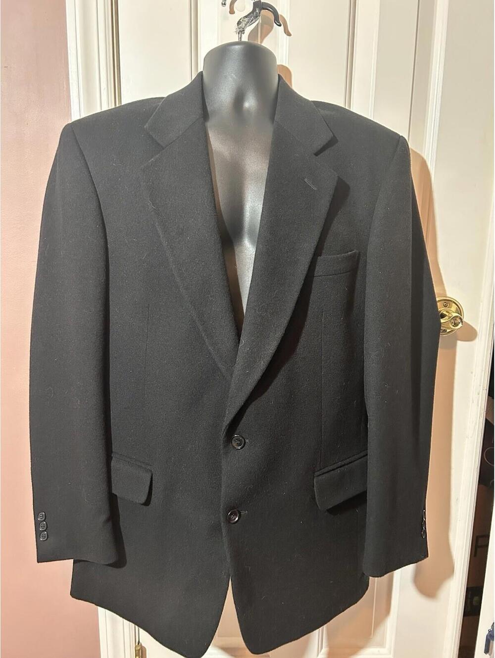 Vito Rufolo Blazer Mens 44 LN Black Cashmere And Wool Made In Italy